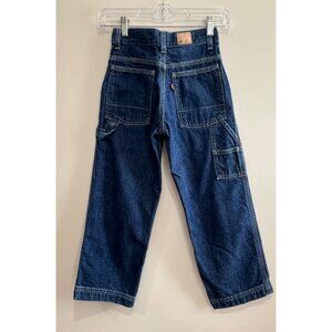 VTG Y2K Levi's Carpenter Jeans Youth 7X Dark Wash Baggy 100% Cotton